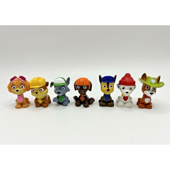 Paw Patrol Mini Figures Lot of 7 Mini Cake Toppers Tracker Rocky Zuma Skye Chase - Picture 2 of 8